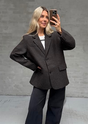 Solvej wool blazer Grey/Brown Check Boii Studios